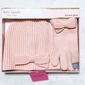kate spade Half Bow Beanie and Glove Set